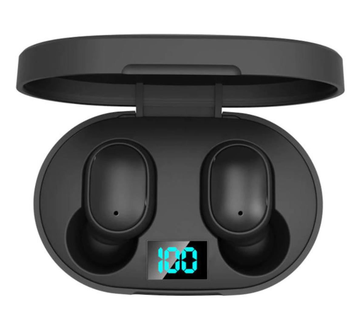 Buffer E6s 5.0 Gürültü Önleyici Kablosuz Kulak İçi Bluetooth Kulaklık Siyah