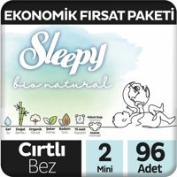 Sleepy Bio Natural 2 Numara Organik Göbek Oyuntulu Cırtlı Bebek Bezi 96 Adet