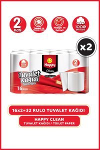 Happy Clean 2 Katlı 2x16'lı Rulo Tuvalet Kağıdı