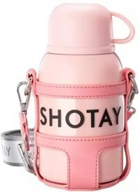 Shotay Turtle Paslanmaz Çelik 520 ml Matara Termos Pembe