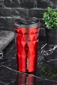 Cooker CKR-2048 Paslanmaz Çelik 350 ml Bardak Termos Kırmızı