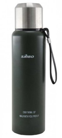 Saibo Çift Katlı Vakumlu Paslanmaz Çelik 800 ml Outdoor Termos Yeşil