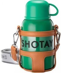 Shotay Turtle Paslanmaz Çelik 520 ml Matara Termos Yeşil