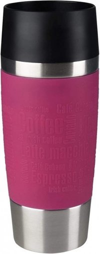 Tefal Travel Paslanmaz Çelik-Silikon 360 ml Bardak Termos Pembe