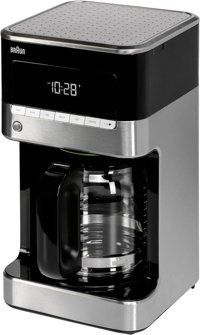 Braun Ev PurAroma 7 KF7125 Zaman Ayarlı Paslanmaz Çelik Filtreli Karaf 1.25 L Hazne Kapasiteli 10 Fincan 1100 W Siyah Filtre Kahve Makinesi