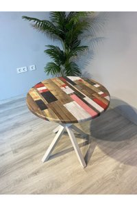 Resa Mobilya Design Yuvarlak Ahşap Bahçe Masası