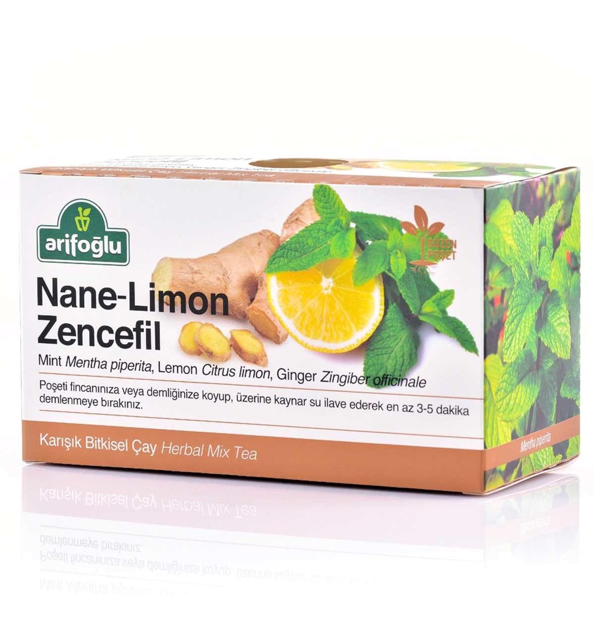 Arifoğlu Limon - Nane - Zencefil Bitki Çayı 20 adet