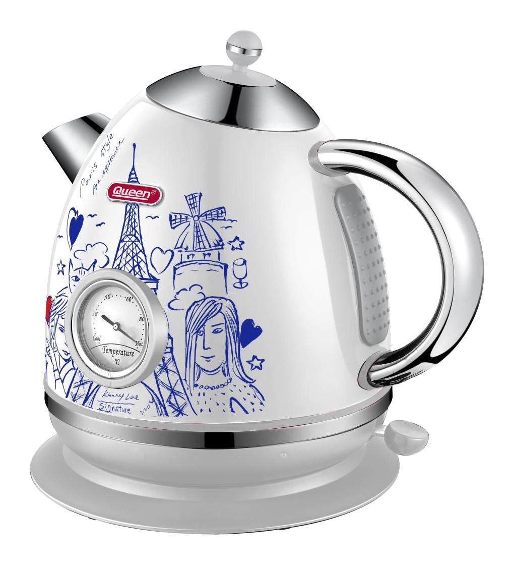 Queen Qrk-10w Çelik 1.7 lt 2200 W Işıklı Retro Kırmızı Kettle