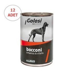 Golosi Bocconi Dana Etli-Sığır Etli Yetişkin Yaş Köpek Maması 400 gr 12'li