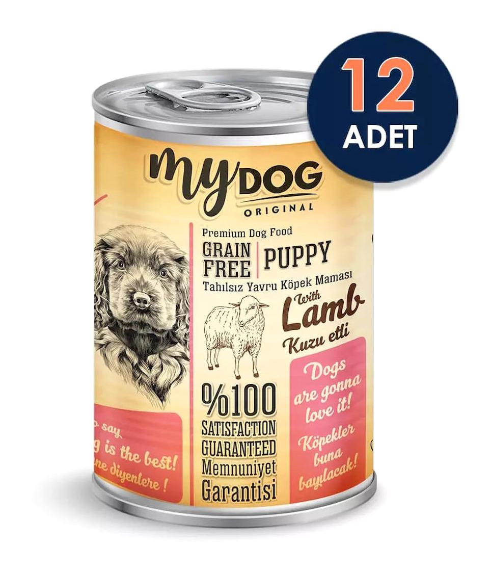 Mydog Kuzu-Pirinç Yavru Yaş Köpek Maması 400 gr 12'li