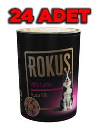 Rokus Kuzu Etli Yetişkin Yaş Köpek Maması 410 gr 24'lü