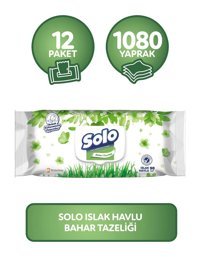 Solo Bahar Tazeliği 90 Yaprak 12'li Paket Islak Havlu