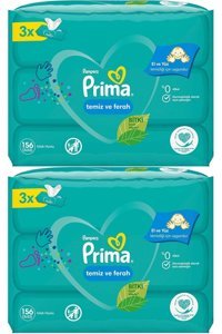 Prima Temiz Ve Ferah 52 Yaprak 6'lı Paket Islak Havlu