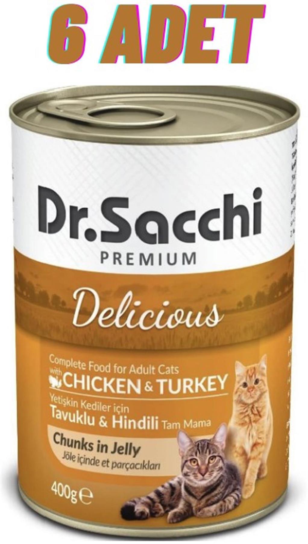 Dr.sacchi Premium Hindi - Tavuk Yetişkin Yaş Kedi Maması 6x400 gr