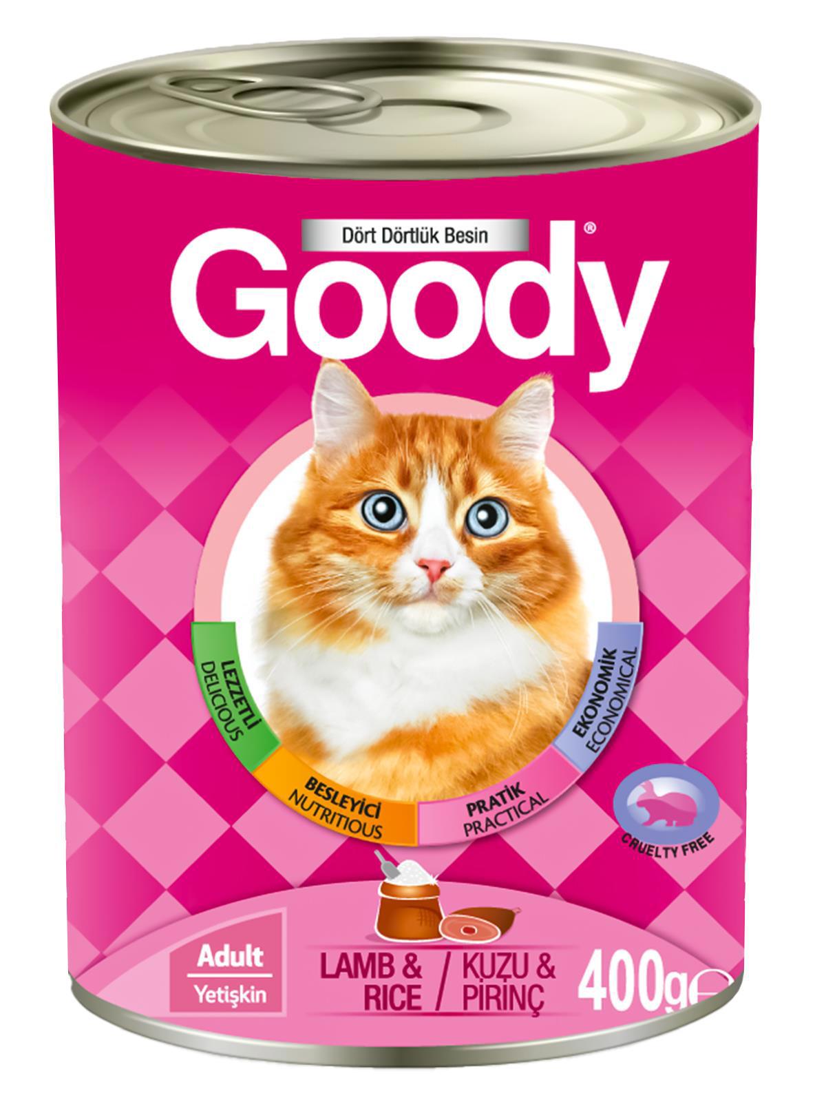 Goody Dört Dörtlük Besin Kuzu Etli - Pirinç Yetişkin Yaş Kedi Maması 400 gr
