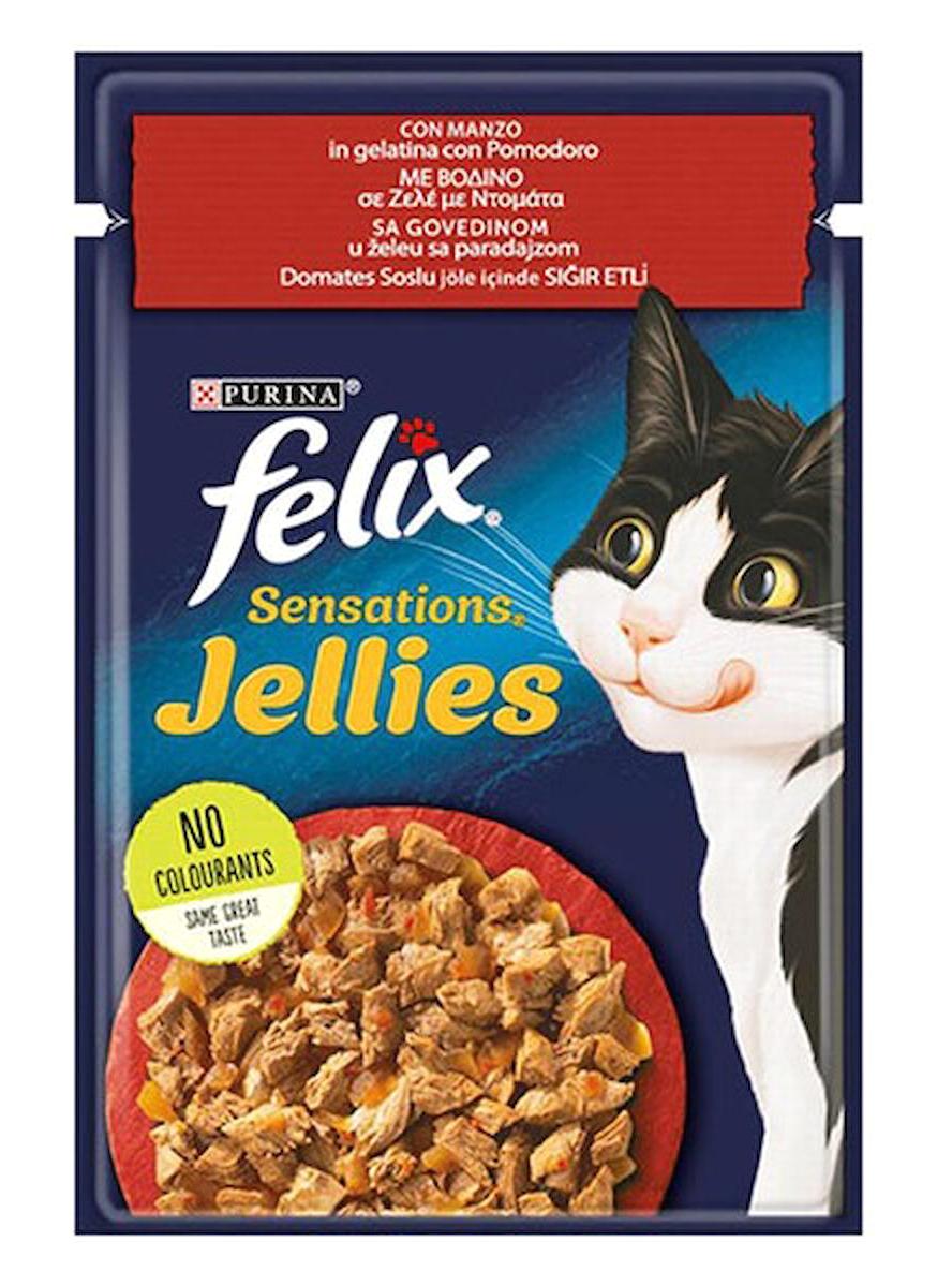 Felix Domates-Sığır Eti Yetişkin Yaş Kedi Maması 12x85 gr