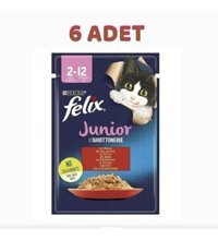Felix Sığır Eti Yavru Yaş Kedi Maması 6x85 gr
