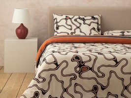 English Home Abstract Art Dijital Baskılı Soft Cotton Çift Kişilik Nevresim Seti Bej