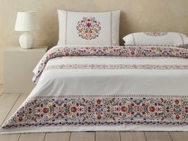 English Home Folk Blossom Çift Kişilik Nevresim Seti Fuşya