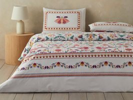 English Home Folk Dream Çift Kişilik Nevresim Seti Pembe
