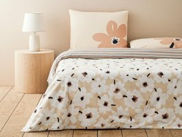 English Home Mono Bloom Pamuk Çift Kişilik Nevresim Takımı Krem