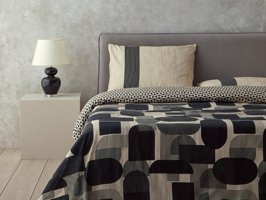 English Home Geodesic Dijital Baskılı Soft Cotton Çift Kişilik Nevresim Seti Antrasit - Yeşil