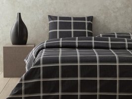 English Home Glen Check Kolay Ütülenir Çift Kişilik Nevresim Seti Antrasit