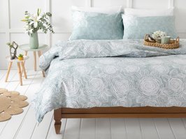 English Home Shabby Rose Krep Tek Kişilik Nevresim Takımı Seledon
