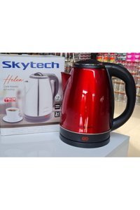 Skytech Paslanmaz Çelik 1.8 lt 2000 W Işıklı Klasik Kırmızı Kettle
