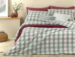 English Home Cozy Plaid Winter Soft Tek Kişilik Nevresim Takımı Yeşil