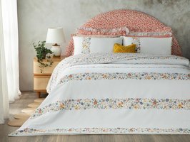 English Home Bloomy Lines Pamuklu Tek Kişilik Nevresim Seti Sarı