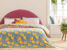 English Home Tulip Paradise Kolay Ütülenir Tek Kişilik Nevresim Mavi