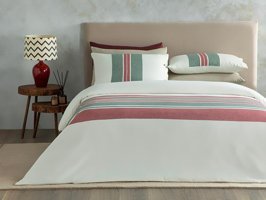 English Home Cosy Stripe Winter Soft Tek Kişilik Nevresim Takımı Kırmızı - Yeşil