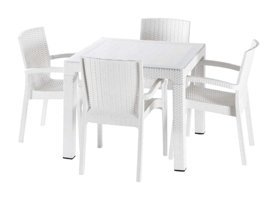 Violet Plastik 4'lü Bahçe Koltuğu Beyaz