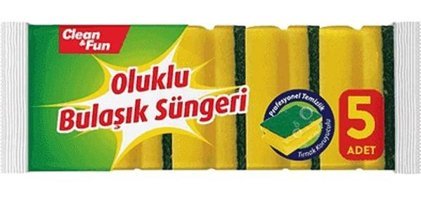 Clean&Fun Oluklu Bulaşık Süngeri 5'li
