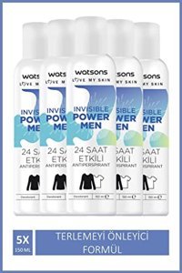 Watsons Invisible Power Sprey Erkek Deodorant 5x150 ml