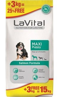 Lavital Somonlu Büyük Irk Yavru Kuru Köpek Maması 15 kg
