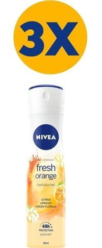 Nivea Fresh Orange Antiperspirant Sprey Kadın Deodorant 3x150 ml