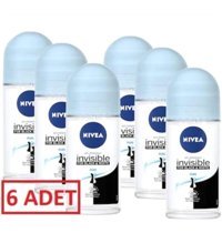 Nivea Black&White Invisible Roll-On Kadın Deodorant 6x50 ml