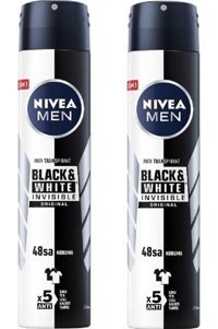 Nivea Black&White Invisible Original Antiperspirant Sprey Erkek Deodorant 2x200 ml