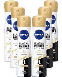 Nivea Black&White Invisible İpeksi Pürüzsüzlük Antiperspirant Sprey Kadın Deodorant 6x150 ml