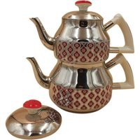 Baysem Özkent K-361 Hüma Çiçek Desenli Mini Çaydanlık Kırmızı