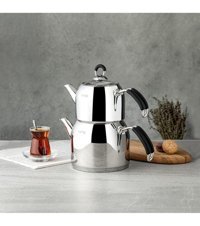 Nehir Modern Mini Çelik Çaydanlık Takımı