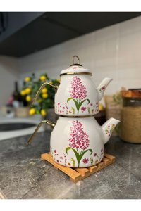 Akkoyunlu Home Lavanta Emaye Çaydanlık Takımı Mor