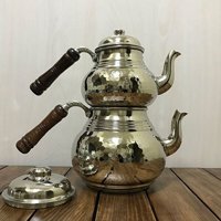 Efemir Dövme Bakır Orta Boy Çaydanlık