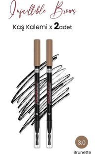 L'Oréal Paris 3.0 Brunette Asansörsüz Çift Taraflı İnce Uçlu 2'li Kaş Kalemi Açık Kahve