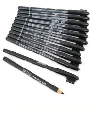Roesia Rose Cosmetics Suya Dayanıklı Asansörsüz Kalın Uçlu 12'li Kaş Kalemi Siyah