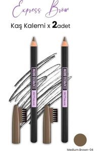Maybelline New York No:04 Asansörsüz Kalın Uçlu 2'li Kaş Kalemi Orta Kahve