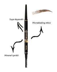 Ssn Cosmetics Noir Gun Suya Dayanıklı Asansörlü Çift Taraflı İnce Uçlu Kaş Kalemi Kahverengi