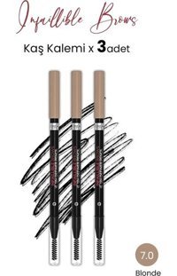 L'Oréal Paris 7.0 Blonde Asansörsüz Çift Taraflı İnce Uçlu 3'lü Kaş Kalemi Sarı